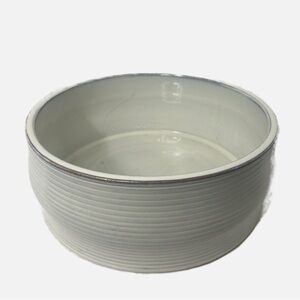 West Elm Large Planter Centerpiece Striped White Minimalist